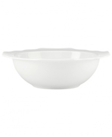 Lenox combines the versatility of whiteware with unique baroque shaping in the Regency Silhouette all-purpose bowl, featuring glossy white porcelain for every day, any occasion.