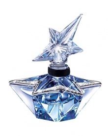 In grand theatrical tradition, taking center stage with all its star quality comes ANGEL Extrait de Parfum, ready to stir up excitement. The delicious, mysterious scent of this seductive elixir partners with a couture presentation to garner applause from loyal, adoring fans. Magnificently dressed as only design master Thierry Mugler can, with its combination of blue glass and radiant silver zamac offset with glittering Swarovski crystals and a striking black velvet necklace. One drop of this delectable scent holds the key to the most heavenly experience. Each limited edition collector's bottle is numbered and accompanied by a certificate of authenticity.