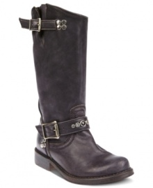 Let your true style shine through. Steve Madden's Fable boots have a round closed toe and thick buckle detail around the ankle and at the top of the shaft.