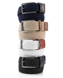 Cast a web of cool casual style with these belts from Perry Ellis.