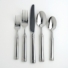 Cambridge Tuscany 20-piece flatware set. This set for four includes four each of dinner forks, dinner spoons, salad forks, teaspoons and dinner knives.