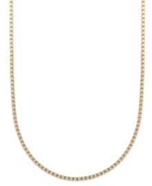 A simple chain adds a ton of dimension. Giani Bernini's intricate box chain is crafted in 24k gold over sterling silver. Approximate length: 24 inches.