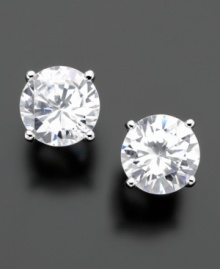 Round-cut cubic zirconia stud earrings (5-9/10 ct. t.w.) deliver a touch of twinkle for every day. B. Brilliant earrings set in sterling silver.