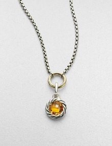 From the Cable Enhancer Collection. A richly colored, delicately faceted citrine, in a sterling silver cable frame, makes a radiant addition to a bracelet or necklace. Citrine Sterling silver Diameter, about ½ Spring clip clasp Made in USA Please note: Necklace sold separately.