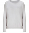 Ultra soft in cashmere with an elegant grey hue, Iris von Arnims raglan sleeve pullover is a chic and sophisticated choice - Round neckline, raglan long sleeves, fine ribbed trim - Loosely fitted - Wear with skinny trousers, heels and a strand of pearls