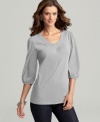 Soft, billowing balloon sleeves give Style&co.'s sweater a unique, romantic look. The affordable price makes this a must-have for every closet!