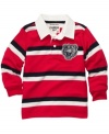 This preppy rugby from Osh Kosh is a great way to add some collegiate cool to his wardrobe.