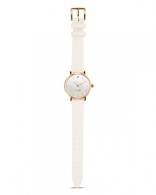 Take a classic approach to accessorizing with this leather strap watch from kate spade new york. With a gold-plated case and Mother-of-Pear dial, it's a timeless choice.