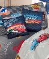 Lightning McQueen and characters from the hit Disney Cars movie bring a winning spirit to this soft decorative pillow featuring racing graphics and inspiring phrases. Printed reverse.