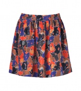 Work a playful print into your workweek repertoire with Marc by Marc Jacobs eye-catching silk skirt - Elasticized waistband, pull-on style - Full skirt, mini-length - Wear with tees and flats, or with a boyfriend blazer and heels