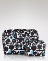 LeSportsac is on board with on-the-go style. This set of cosmetics bags flaunt a quirky-cute print and sized-right space for your beauty essentials.