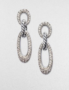 From the Silver Ice Collection. A dazzling, drop style showcasing brilliant diamonds set in sterling silver. Diamonds, 1.05 tcwSterling silverDrop, about 1¼Post backImported 