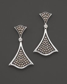 Badgley Mischka White And Brown Diamond Pavé Earrings