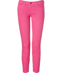 Get the look of the moment in these colored jeans from It label Current Elliott - Classic five-pocket styling, cropped, slim fit, bold colored denim -Style with an oversized blouse, platform heels, and a statement satchel