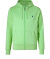 Liven up your casual looks with Ralph Laurens bright lime zip-up, detailed with a waffle-lined hood for super soft results guaranteed to make it an everyday favorite - Zippered front, split kangaroo pockets - Slim sporty fit - The perfect partner for casual days