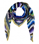 With a characteristic print and rich vivid coloring, Peter Pilottos silk scarf is a chic way to give your look an eye-catching, fashion-forward edge - Contrast printed border - Wear with a silk tee, leather biker jacket and tailored trousers