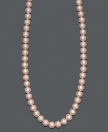 A long layer of pastel elegance. Charter Club's simulated plastic pearl necklace is crafted in mixed metal and features soft pink hues. Necklace can be worn knotted or doubled. Approximate length: 60 inches.