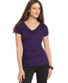 Pleat details add on-trend texture to this T Tahari Thora top -- a perfect foundation for a fashionable look!