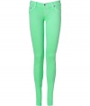 Stylish jeans in fine, cotton stretch blend - A chic standout from cult LA denim label True Religion - Vibrant and on-trend in neon green - Low rise skinny cut flatters and accentuates every curve - Traditional five pocket style with belt loops, zip fly and button closure - Pair with an oversize cardigan, tank and ballet flats or a tunic top and flat sandals or wedges