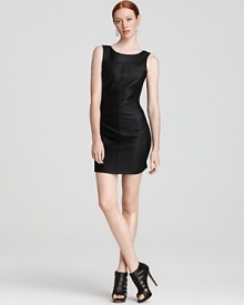 Work eco-chic in this Sanctuary shift dress designed with vegan leather and ponte panels in a body-con silhouette. Perfect for desk-to-dinner occasions, it's the picture of modern edge.