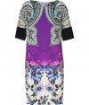 Kaleidoscopic paisley and floral prints cover this chic shift from Etro - Round neckline, elbow-length sleeves, side slit pockets - Straight tailored silhouette - Wear with high heel booties and a clutch for evening elegance