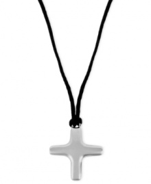 Shine of the cross. This necklace from Robert Lee Morris features a pendant crafted from silver-tone mixed metal, held by a cord, for a stylish effect.  Approximate length: 16 inches + 3-inch extender. Approximate drop: 1-1/2 inches.