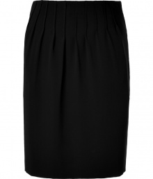 With a flattering pencil silhouette and contemporary pleated front, Steffen Schrauts black skirt is the perfectly versatile choice for workweek chic - Hidden side zip - Form-fitting - Wear with a feminine satin top and platform pumps