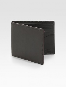 A handsome billfold wallet with classic styling and a leather that only improve with everyday use. Bill compartment6 card slots3½ X 4Imported