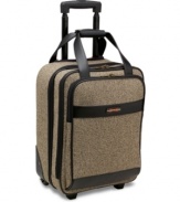 Sophistication and distinction packed right in. At the intersection of quality and style, this full-featured spinner expertly packs in your overnight essentials with garment straps, elastic shoe pockets and a TSA-approved clear pouch. A removable, padded computer sleeve and organizer panel help you remain in business wherever you are! Lifetime warranty.