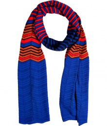 Inject an iconic edge into your outfit with Missoni Ms characteristic zigzag knit scarf - Rolled edges - Wear with a knit top, slim-fit separates and just as bright accessories