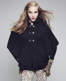 A hot fall trend, this Material Girl cape-style coat is perfect for a preppy-chic cold-weather look!