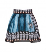 Take on this seasons penchant for prints with Vassilisas darling deer print silk mini-skirt - Hidden side zip, button closures, pleated - Feminine flared fit - Team with modern knit tops and jet black patent leather flats