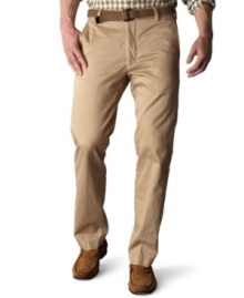 For the perfect combination of comfort and professional polish, get a pair of Dockers khaki flat-fronts.