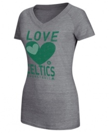 Real Boston Celtics fans wear their heart on this tee by adidas.