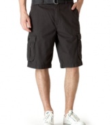 Cue up your casual collection for warmer weather with these easy-wear cargo shorts from Calvin Klein Jeans.