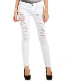 Rock the rips when you step out in these fab Dollhouse skinnies! A chic white wash channels true edgy style for fall.