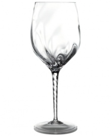 A subtle twist that begins at the rim and unravels at the base of the stem gives the Pleated Swirl wine glass a look that's fresh, elegant and undeniably chic. From the head-turning Marchesa by Lenox glassware collection.