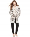 With a striped crafty-chic appeal, this long wool-blend RACHEL Rachel Roy sweater is perfect for bundling up in style!