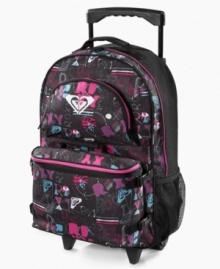 Roxy and roll. She can load up on gear without loading herself down with this roller backpack from Roxy, modern cool for the classroom.