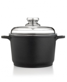 A friend of the family! A generously sized piece perfect for soups, stews, casseroles and more features three layers of ferno ceramic coating that introduces nonstick and eco-friendly excellence into your space. Works on every stovetop, including induction. 5-year warranty.