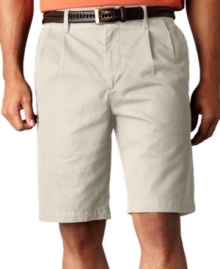 Classic pleats add an element of refinement to a pair of casual shorts from Dockers.