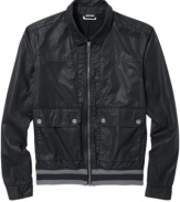 This jacket from DKNY Jeans is a summer style rockstar that adds some hip cred to your layered look.