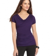 Pleat details add on-trend texture to this T Tahari Thora top -- a perfect foundation for a fashionable look!