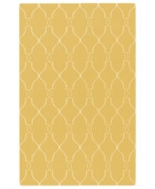 Stunning in its simplicity, this artist-designed area rug from Surya brings a calming beauty to any area in your home. Interlocking lines crisscross against a soft golden background, creating a chic lattice-like pattern that's stylishly simple.