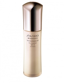 An age-defense daytime moisturizer that helps protect skin from damage caused by external aging factors such as UV rays. The appearance of lines and wrinkles are dramatically reduced, while all-day rich moisture is maintained, even under dry conditions. Newly reformulated, Shiseido Benefiance WrinkleResist24 targets every step of wrinkle formation for youthful looking skin that can resist signs of aging.