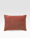 A rustic, wholly exotic pillow is defined by wood beads that add depth and texture wherever you place it.12 X 16Beaded cottonSpot cleanImported