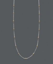 Add subtle dimension with a pretty layer. Giani Bernini's simple chain necklace features a sterling silver setting with petite 18k gold over sterling silver beaded accents. Approximate length: 20 inches.