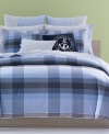 Set sail with Tommy! The Heritage comforter set makes over your bed in preppy, Tommy Hilfiger style with its yarn-dyed handkerchief plaid finished with red accents. Features pure cotton.