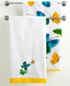 Butterflies dance together in harmony in the Flights of Fancy embroidered hand towel, inspired by American artist Vera Neumann's classic silk scarves. Featuring pure cotton.