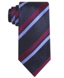 Follow the lines. Clean stripes in a cool palette makes this Countess Mara tie a winner.